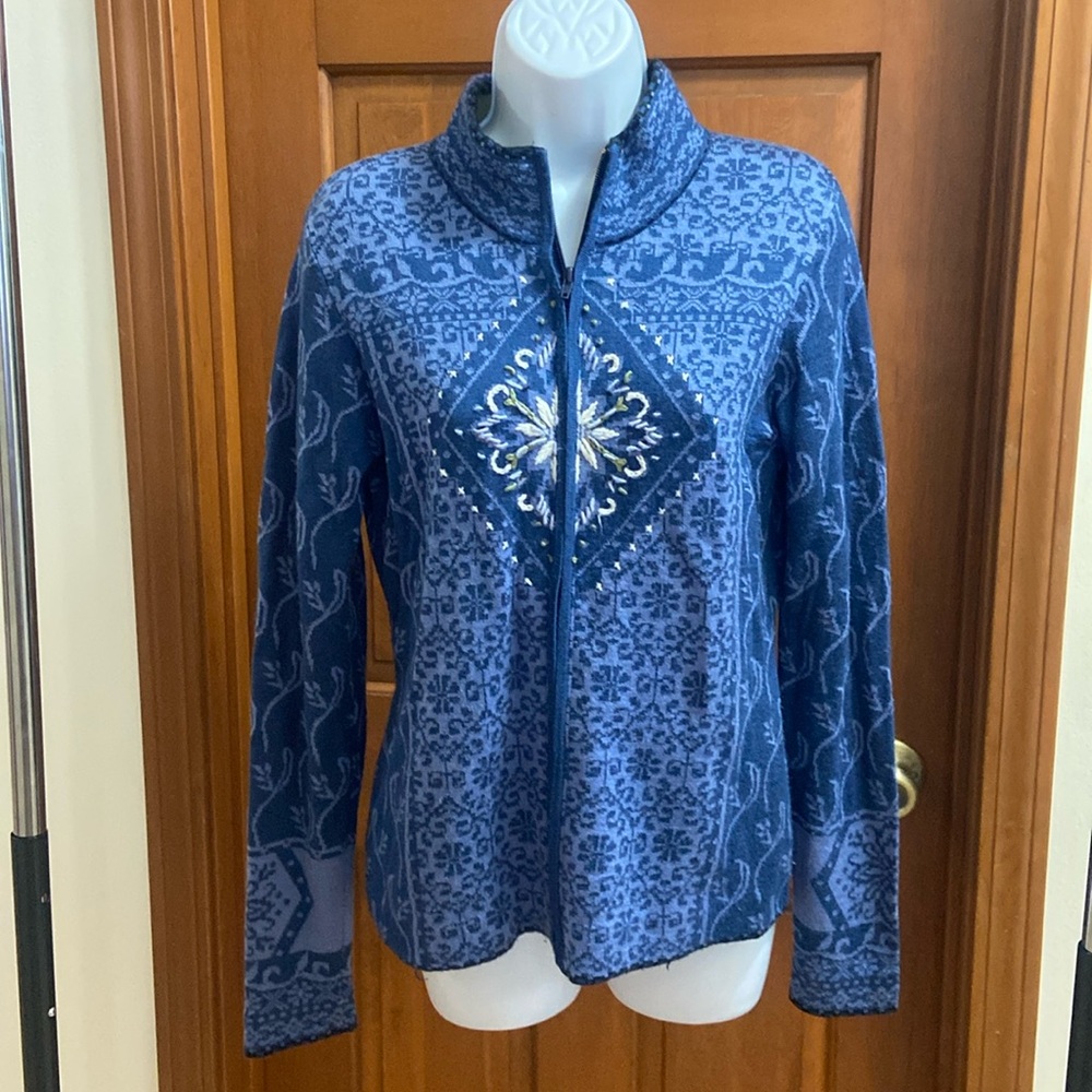 Icelandic Designs wool blend zip-up cardigan Med